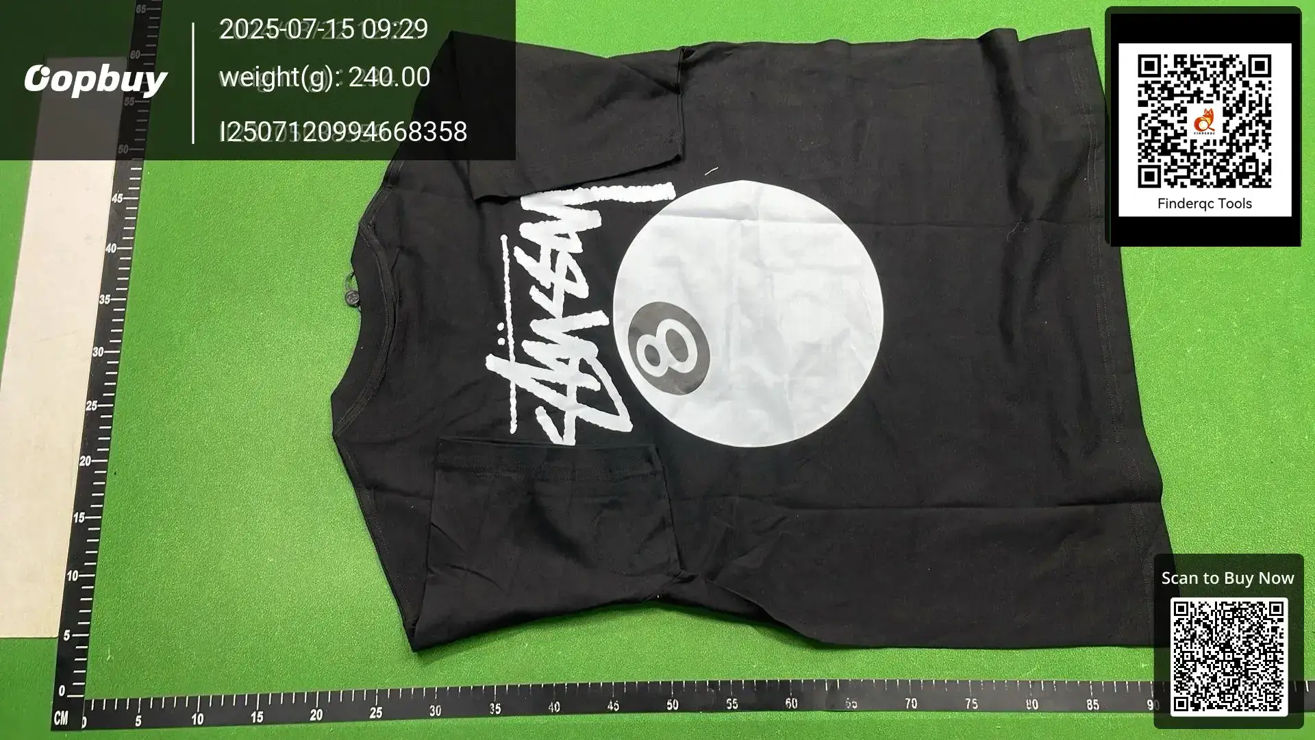 Cross-border European and American Fashion Brand Stussy Stussy Black 8 Classic Short-sleeved Dice Couple Summer Loose T-shirt for Men and Women