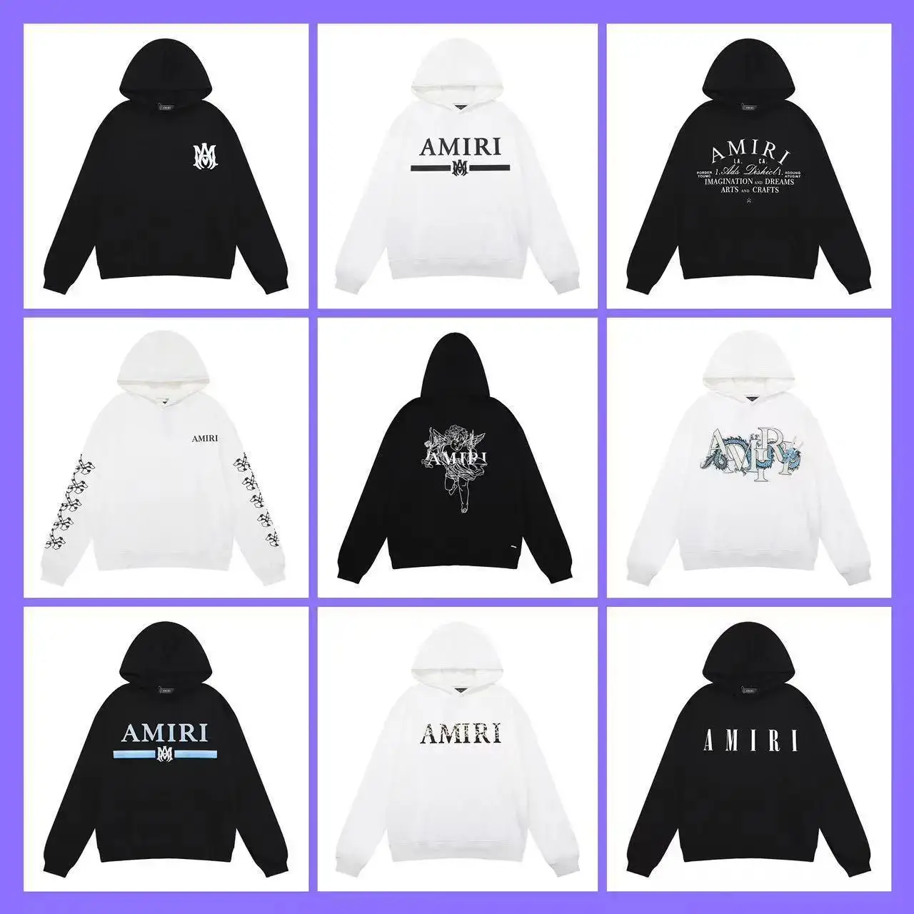 24Ss Cross-Border European and American Trendy Brand Am1R1 Icon Year of the Dragon Red Rabbit Letter Hooded Sweatshirt for Men and Women High Street Hoodie
