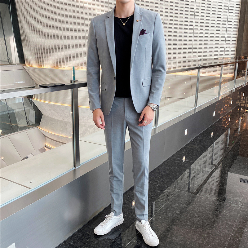 Casual suit men's jacket Korean-style fashionable slim-fit handsome suit suit suit trousers suit men's British-style two-piece suit