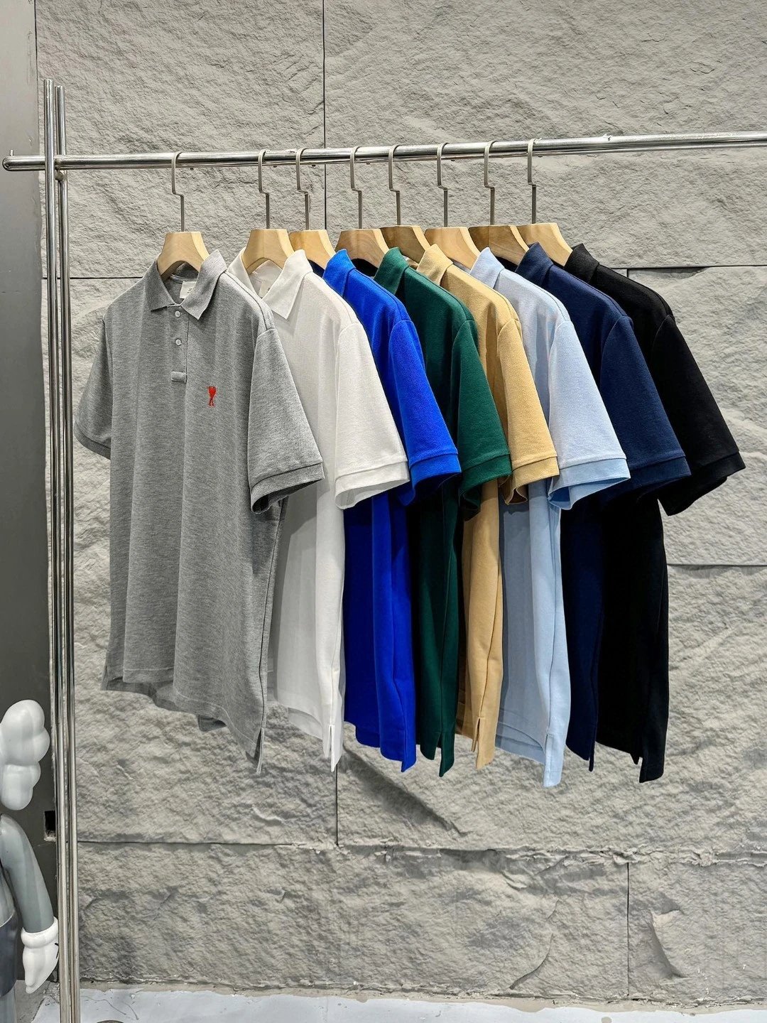 【好货】AMI PARIS 25FW新款8色法式小爱心刺绣Logo小红心情侣翻领短袖Polo衫