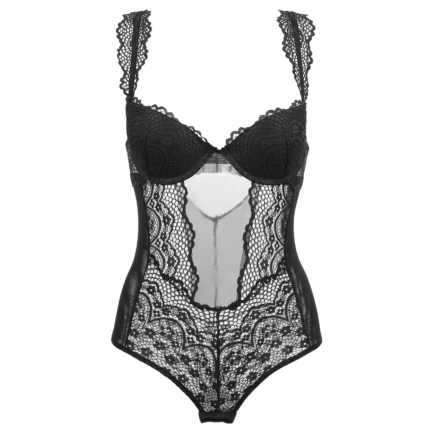 New sexy lace translucent women's push-up jumpsuit