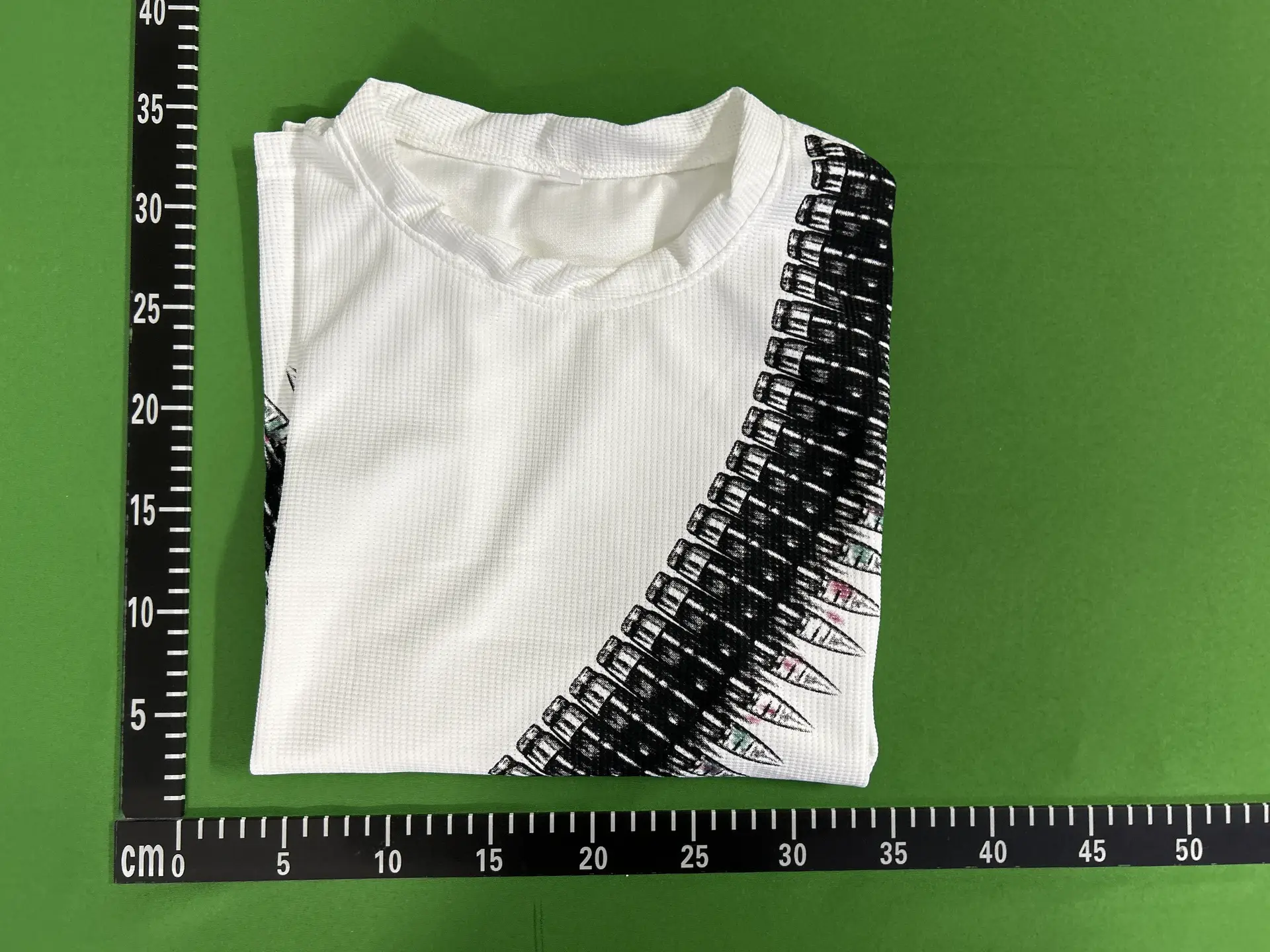White T-shirt with bullet print