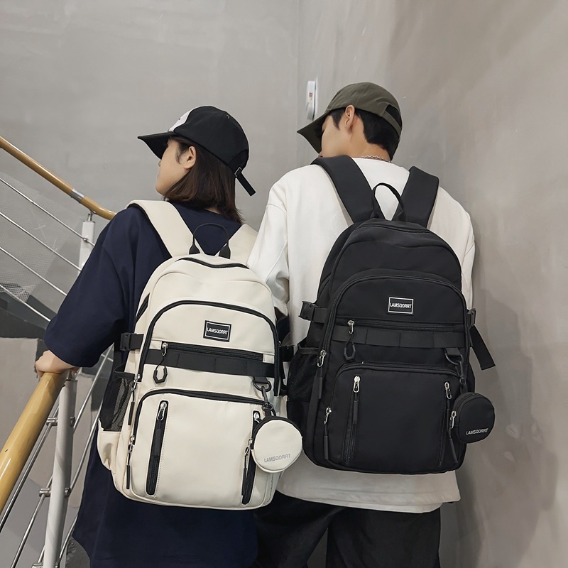 Simple, High-Looking, Versatile Backpack, Casual and Trendy, Large-Capacity Student School Bag, Women's Fashionable Light Luxury Travel Backpack