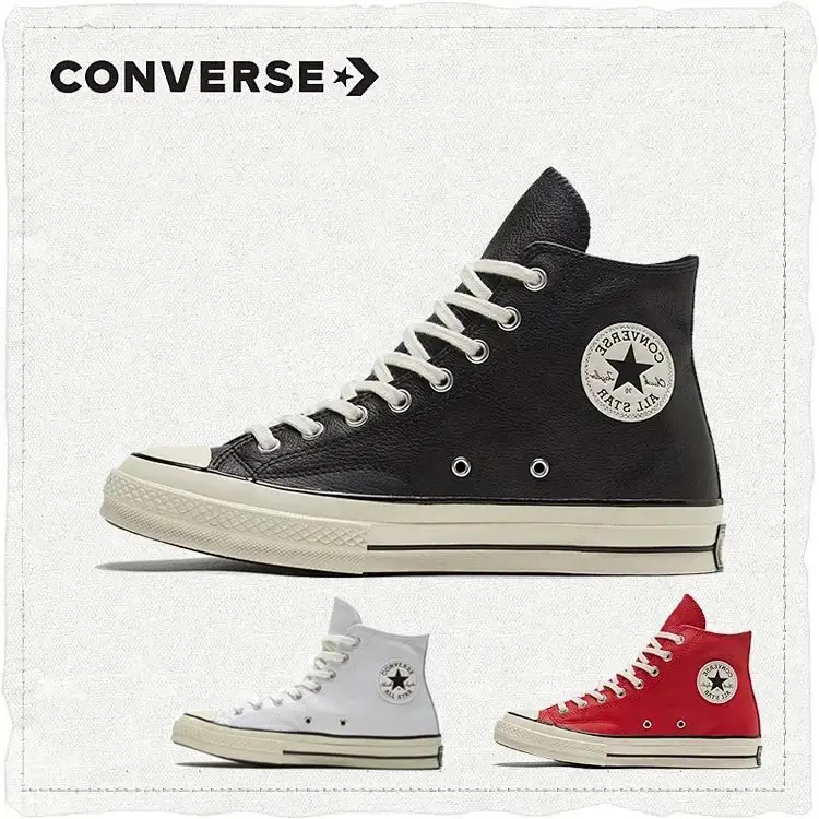 秋冬CONVERSE 匡威 1970s 高帮纯色皮质男女情侣款休闲鞋板鞋 软皮黑色/170369C 红色/170370C 白色/167064C