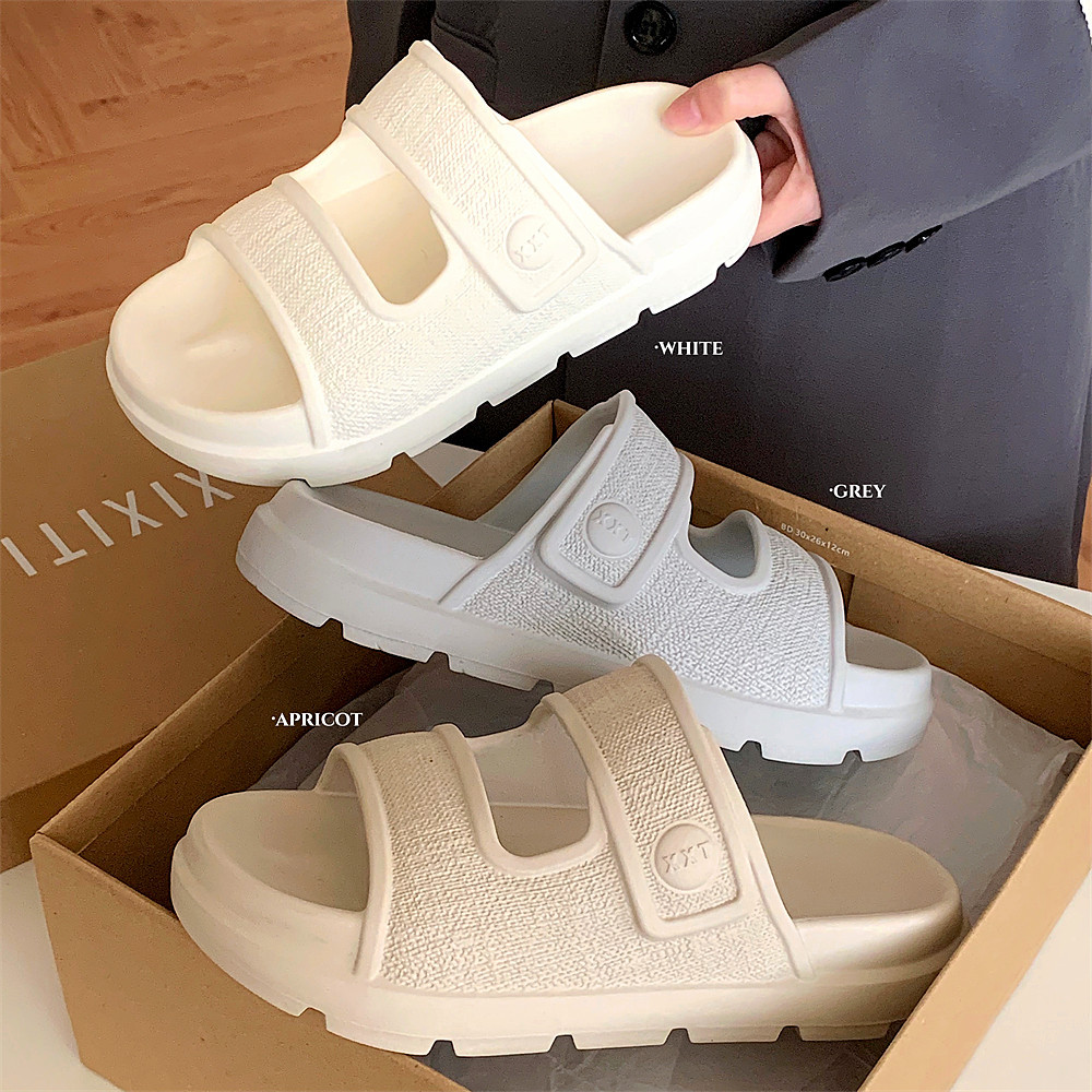 Summer 2025 New Seaside Holiday Leisure Distinctive Beach Sandals and Slippers Thick Bottom Comfortable Double Slippers Women Ins