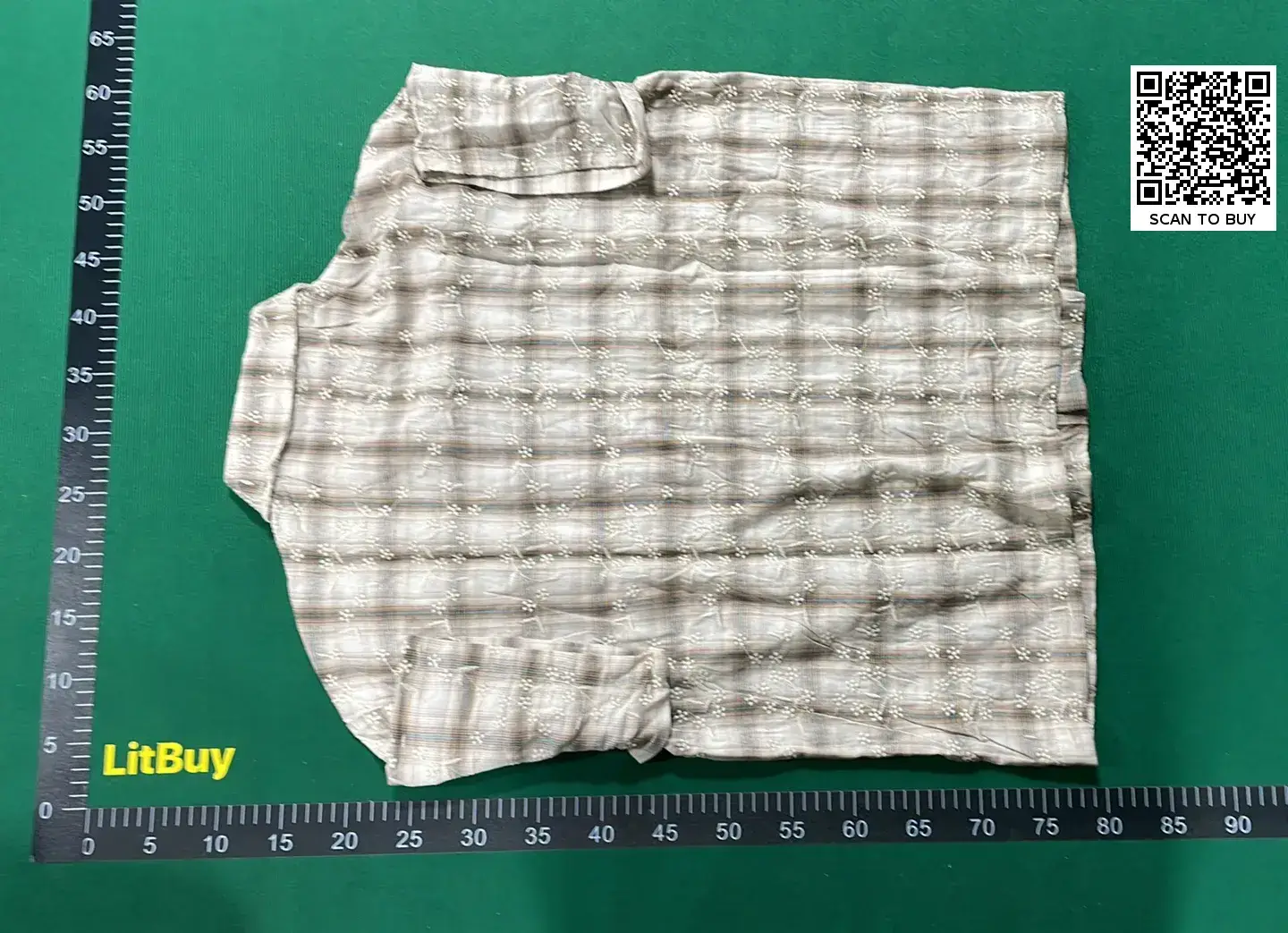 Plaid Short Sleeve Shirt Beige