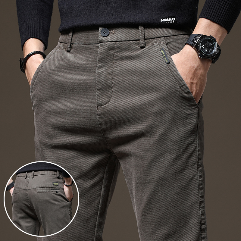 Williampolo Casual Pants Men's Autumn Solid Color Stretchy Spring and Autumn Straight-Leg Men's Daily Business Trousers