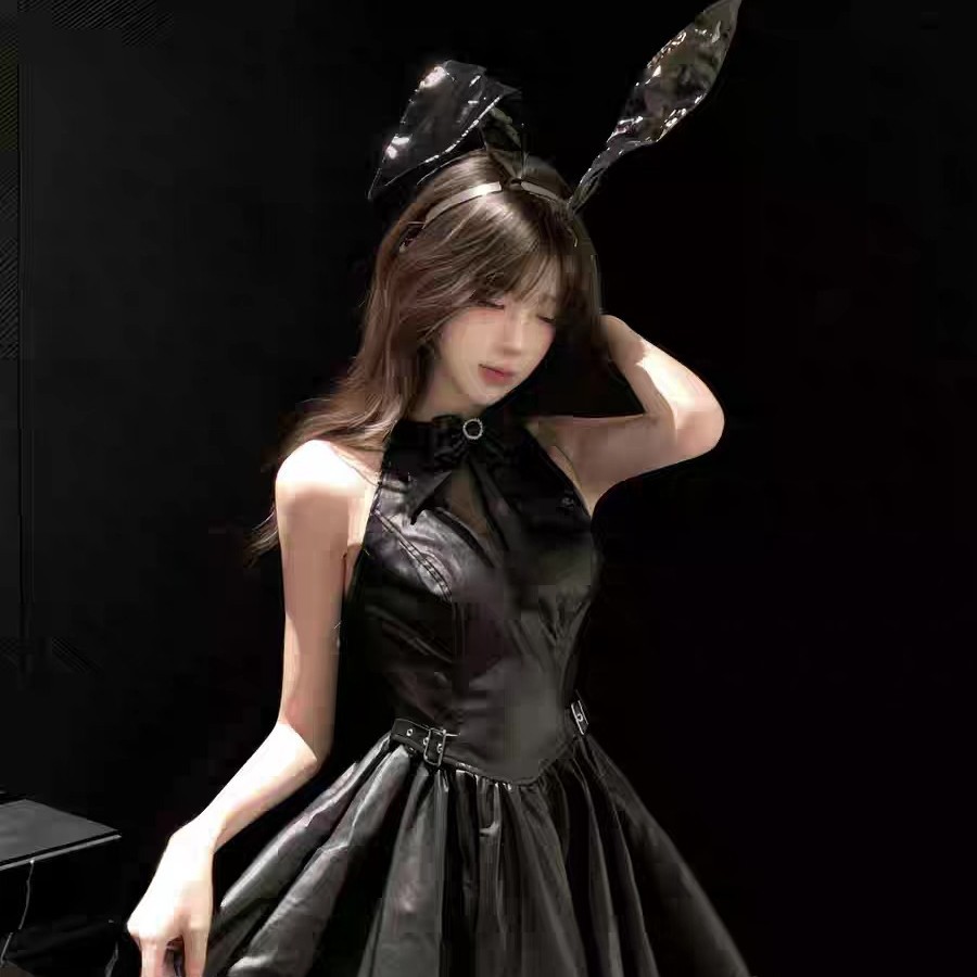 Witch's Test*Original Sexy Patent Leather Bunny Girl Halloween Pure Desire Cosplay Uniform Set