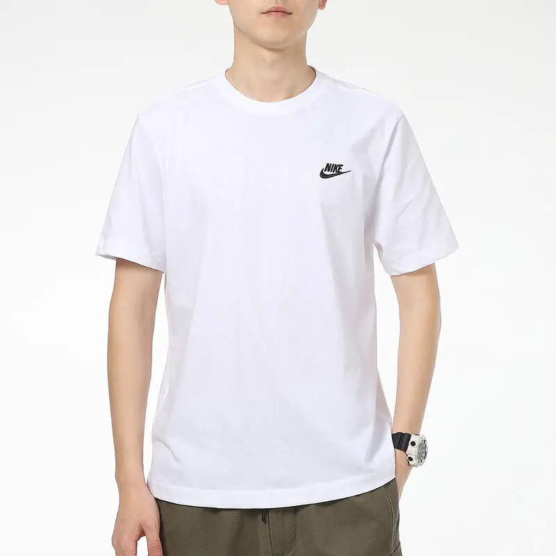 Nike Nike Men's and Women's 2025 Spring New arrival Athleisure Small Logo Round Neck Short Sleeves T-Shirt Ar4999-101