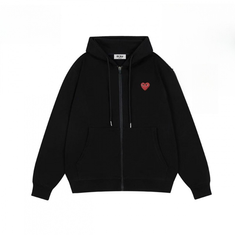 Cross-Border Play Casual Cardigan Sweatshirt Spring and Autumn New Couple Japanese Style Trendy Brand Loose Zipper Hooded Heart Embroidery Sweatshirt