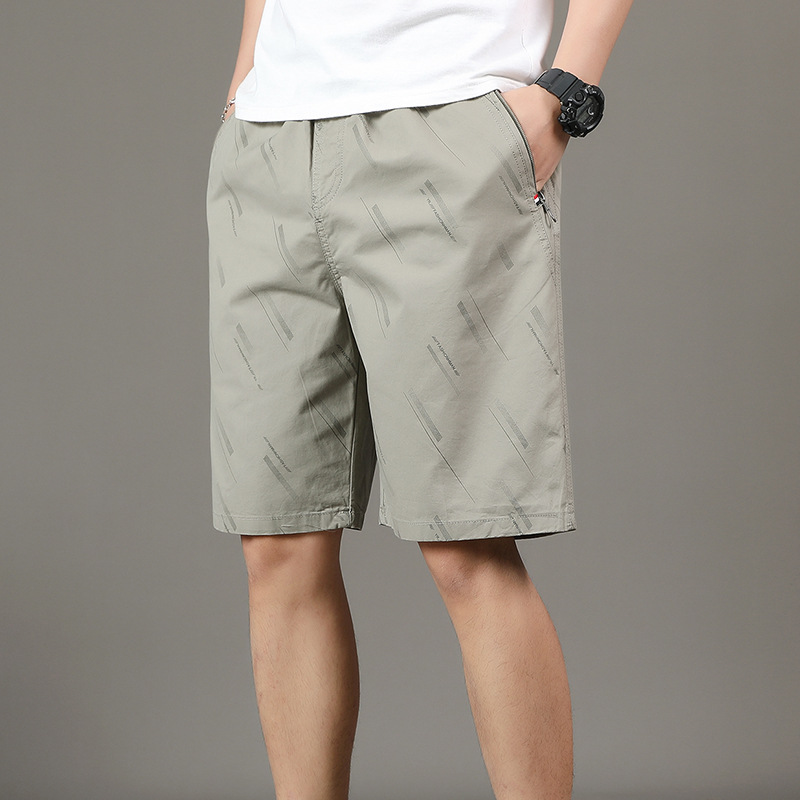 Summer Thin Casual Five-point Tooling Shorts Men's Plus Size Sports Five-point Pants Pure Cotton Medium Pants Loose Beach Pants