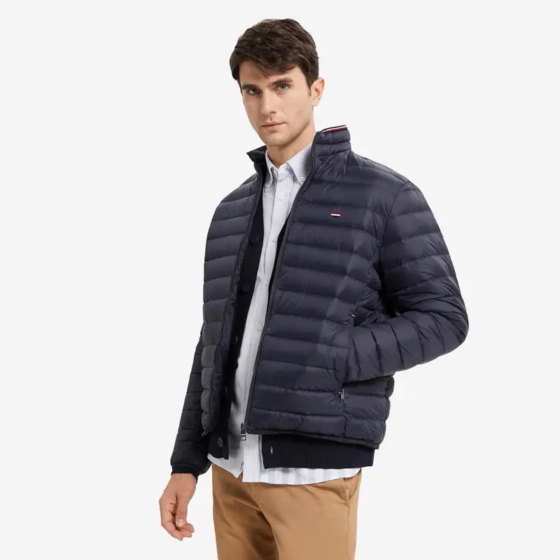 Autumn and winter men's light down jacket men's business casual stand-up collar top warm Slim fit short men's jacket