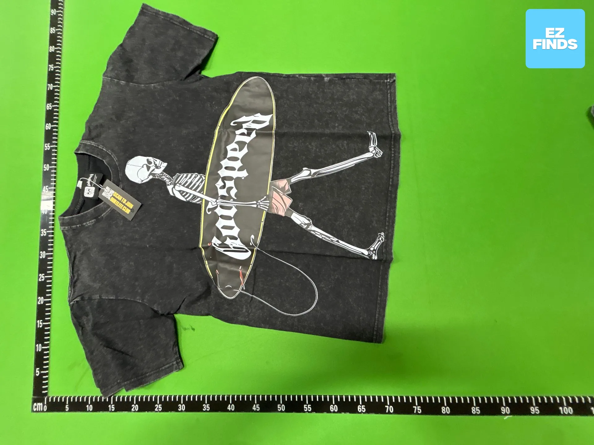 Cross-Border Trendy Brand Export God&Speed Skull Letter Print Washed Short-Sleeved T-Shirt for Men and Women High Street Rock Half-Sleeve — QC-foto 3