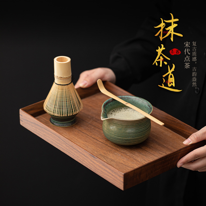 Traditional Japanese Matcha Set, Matcha Whisk, Spoon, Bowl, 100-Pronged Whisk, Handmade Ceremony, Ceramic Tea Culture