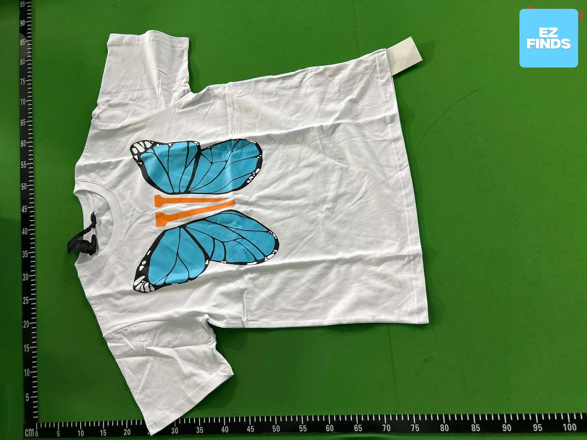Spot High Street Big V Butterfly Letter Skull Skeleton Limited Big V Casual Collection Short-Sleeved T-Shirt for Men and Women — foto QC 3