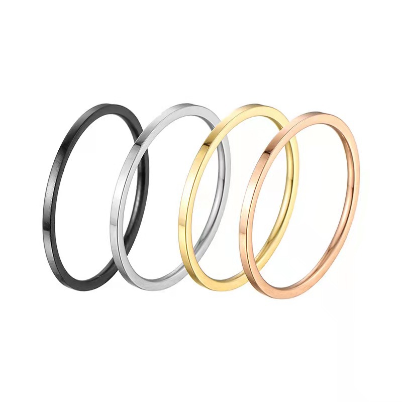 Korean Style Smooth Plain Ring Titanium Steel Thin Line Ring 1mm Simple Index Finger Tail Ring Women's Cold Wind Student Jewelry
