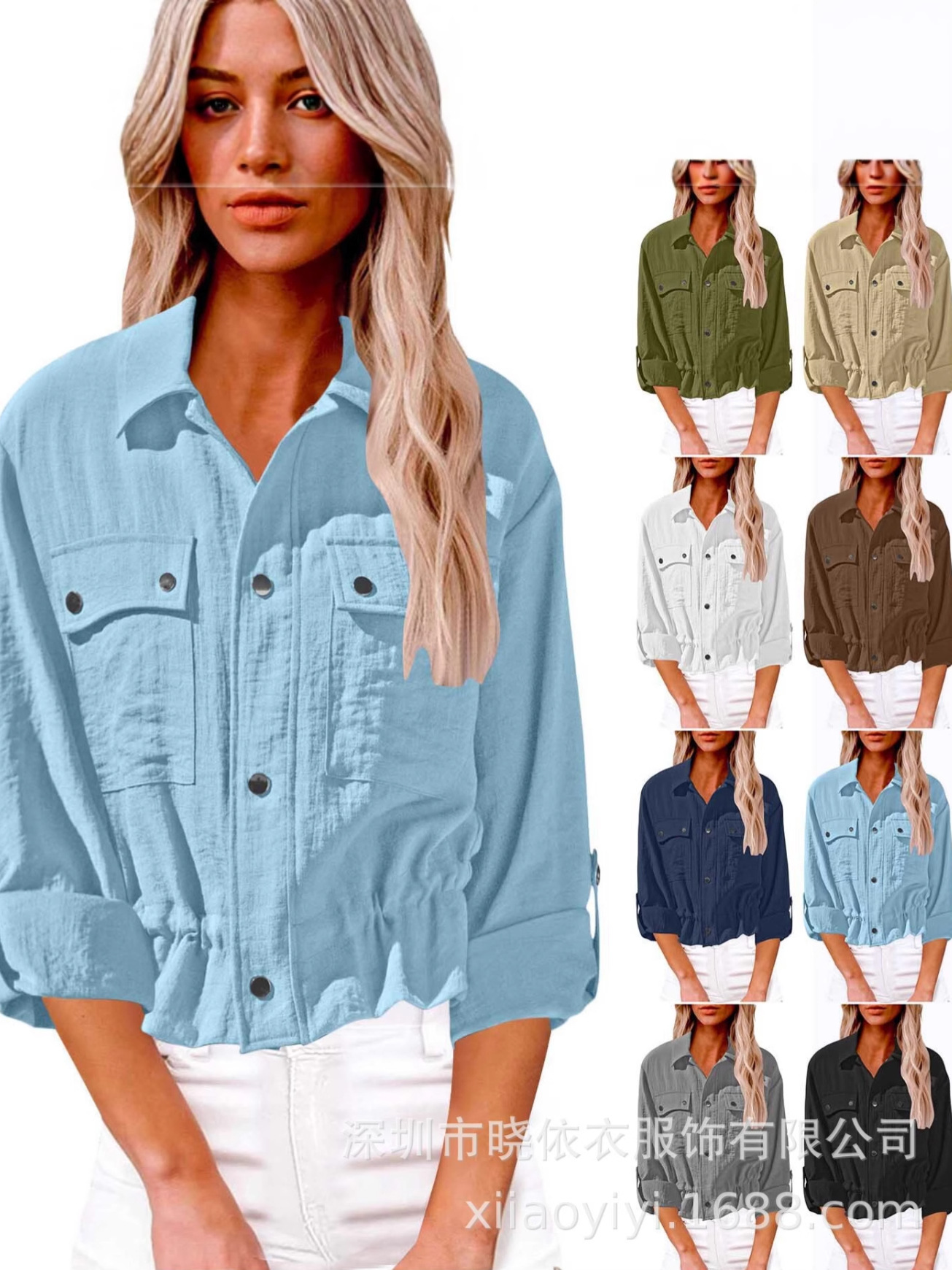 Amazon Cross-Border European and American Foreign Trade Fashion Casual Women's Clothing New European and American Style Short Jacket with Straps