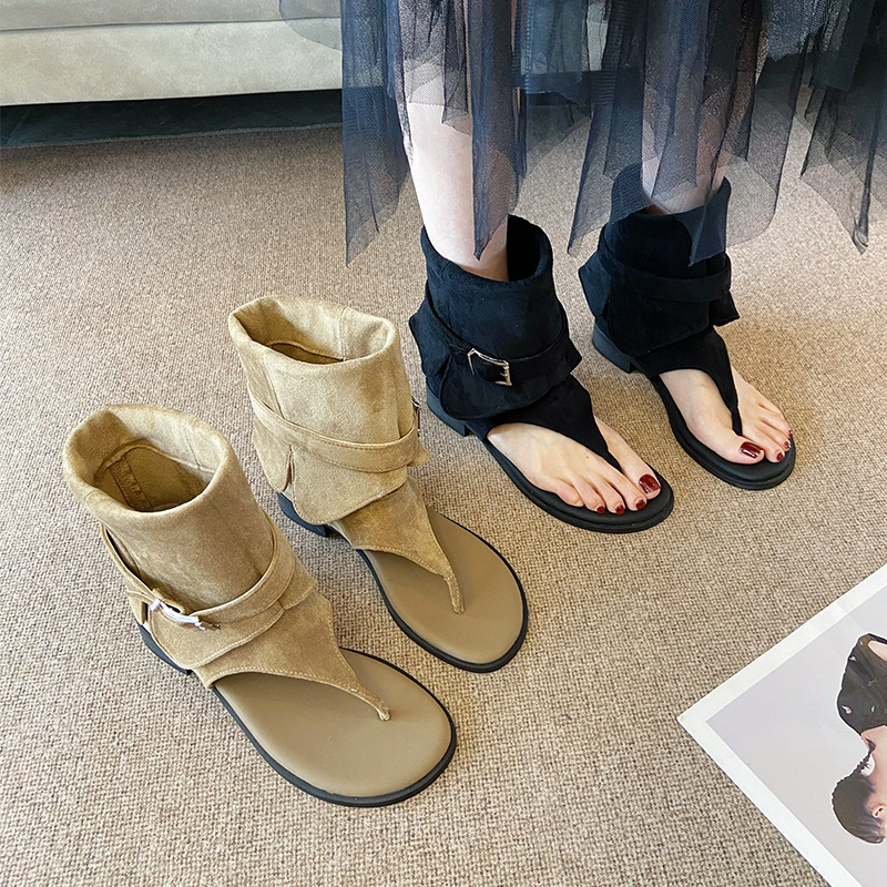 Hui Liya B02 Thong-Toe Sandals Short Boots Women's Boots 2026 New Versatile Summer Sandals to Match with Skirts