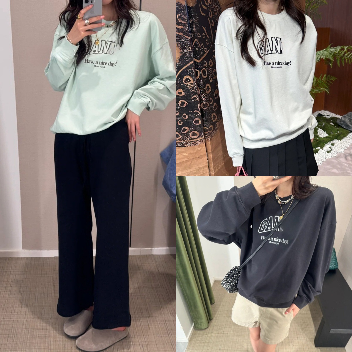Heavy Weight Cotton ~ New Autumn and Winter Simple Logo Printed Thin Velvet Loose Round Neck Sweatshirt Pure Cotton Top Versatile