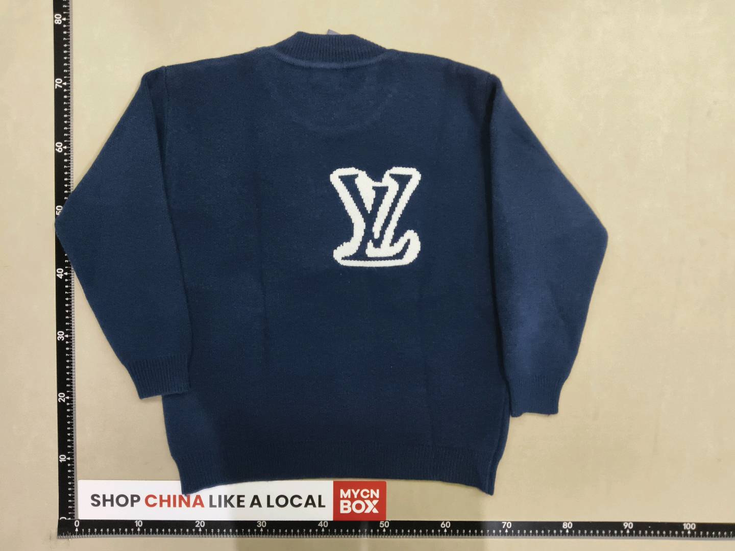 Louis Vuitton Monogram Knit Sweater Navy QC