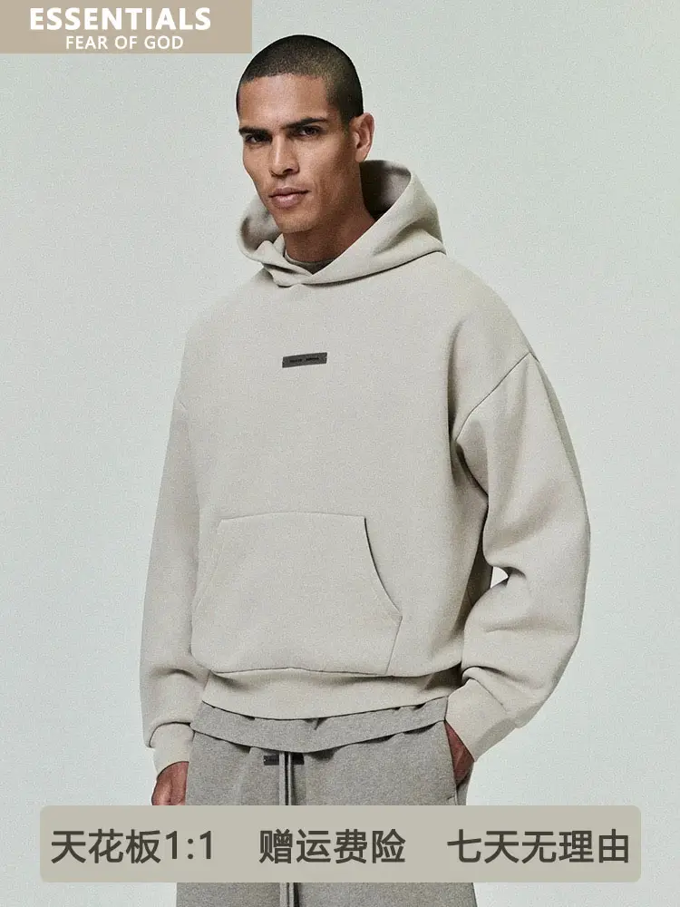 【Quality Assurance】Fog Hooded Sweatshirt Essentials Loose Fleece Pullover Hoodie Unisex 25Ss Trendy