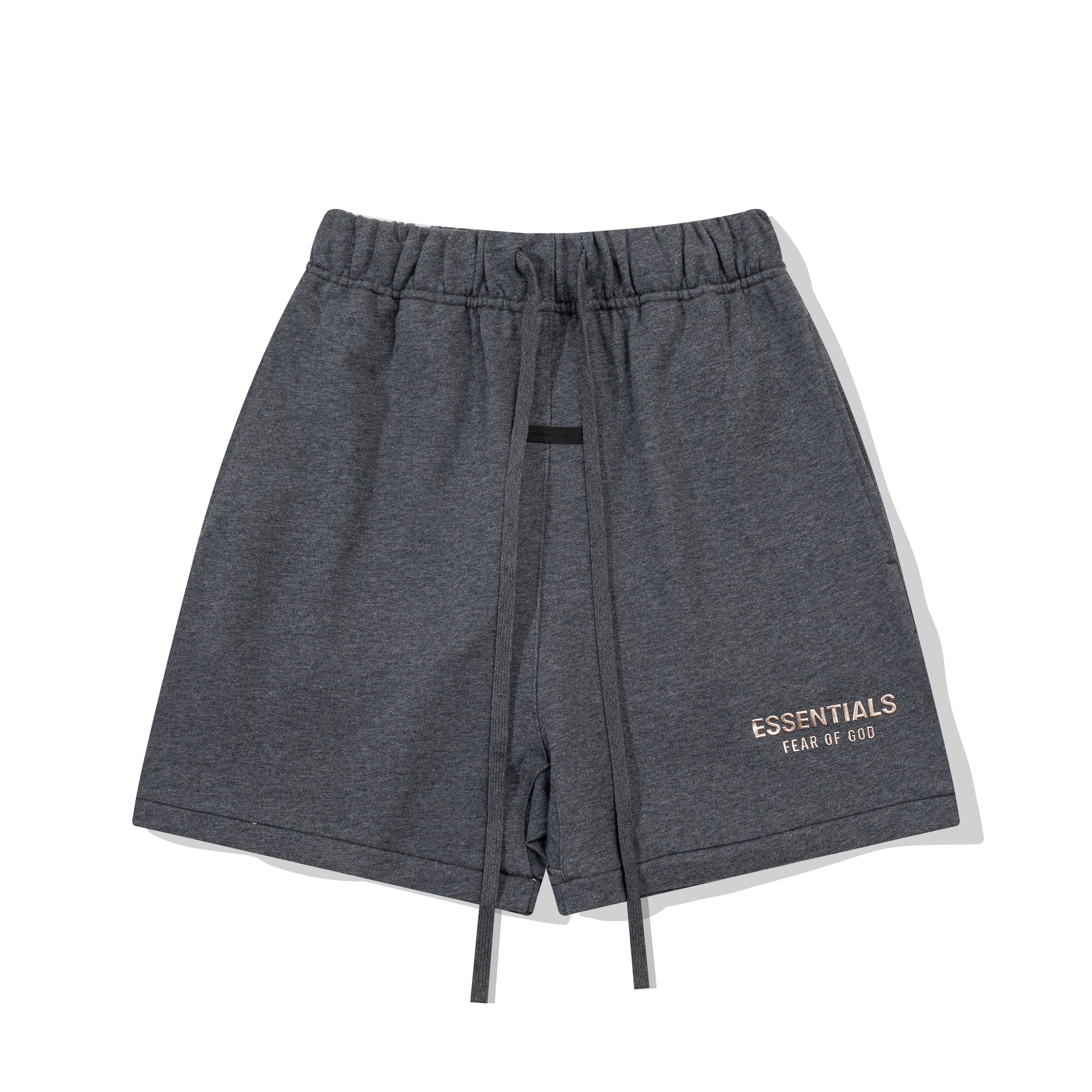Essentials23Ss New Fog Shorts with Fleece Terry Surface and Flocking Small Logo for Men and Women Couples Casual Wear