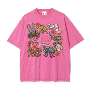 230g Pure Cotton European Size Love the Unloved Insect Lover Shirt S~5Xl Oversized