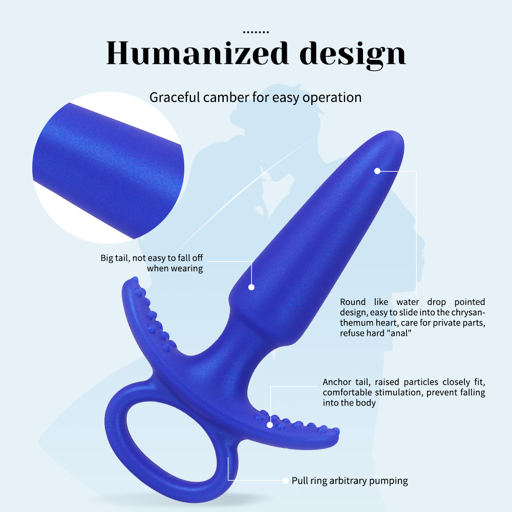 Cross-border Amazon explosions silicone long anal plug supplies props back court thorn passion adult toys wholesale go out sm