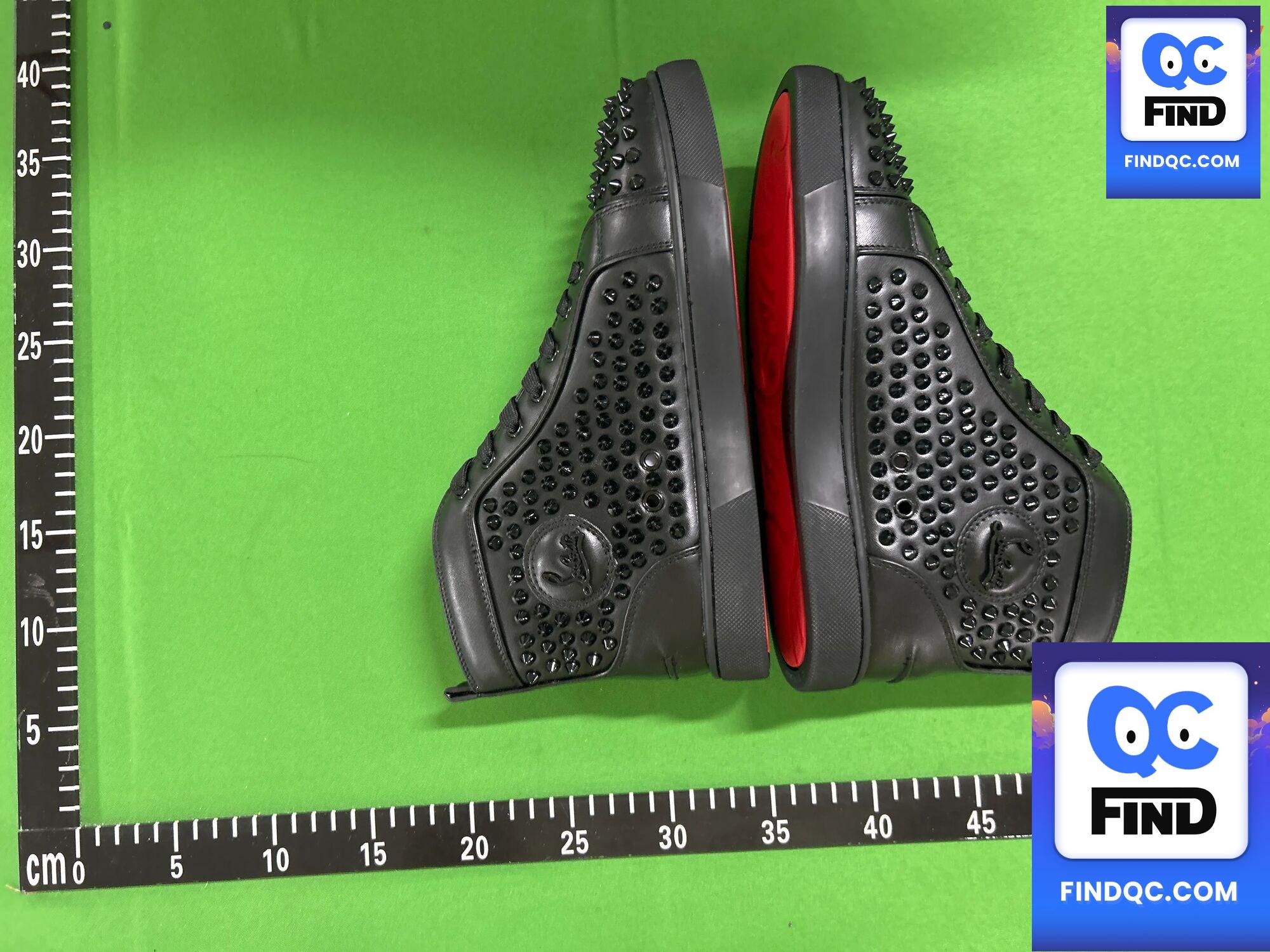 Christian Louboutin Studded High-Top Sneakers Black QC