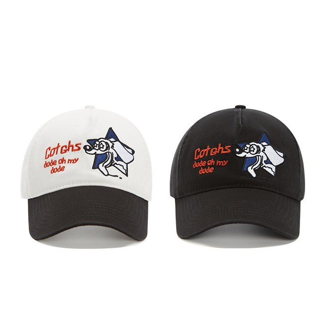 Kim Tae Hyung Korean Style Dog Embroidered Baseball Cap Spring and Summer Outdoor Leisure All-match Cap Soft Top Shown Face Small