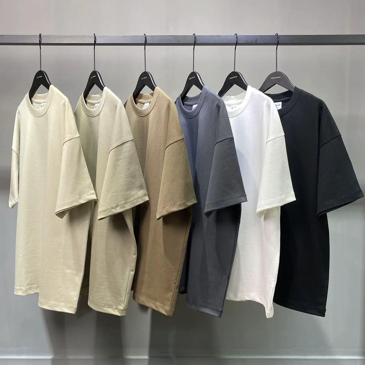 385g Spring/Summer Heavyweight Fog Earth Tone Kanye Short Sleeve T-Shirt Unisex High Street Fashion Brand Kanye Loose Top Trendy