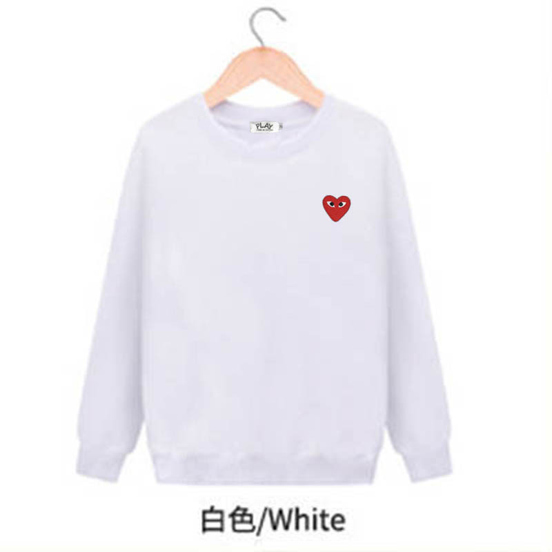 Japanese Fashion Brand play Men's and Women's Couple Wear Round Neck Sweatshirt Small Red Heart Embroidery Autumn and Winter Long Sleeve Fleece Sweatshirt