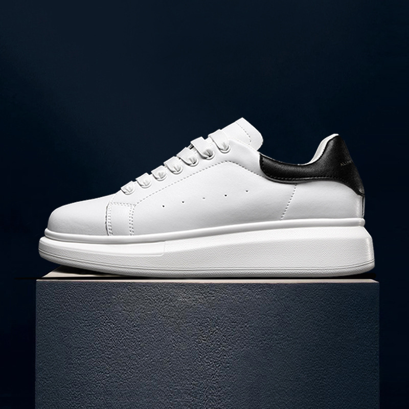 Extra Large Size Men's Shoes 2025 Spring New Thick-Soled Casual Shoes Fashionable Versatile White Sneakers Korean Style Sports Shoes Trendy