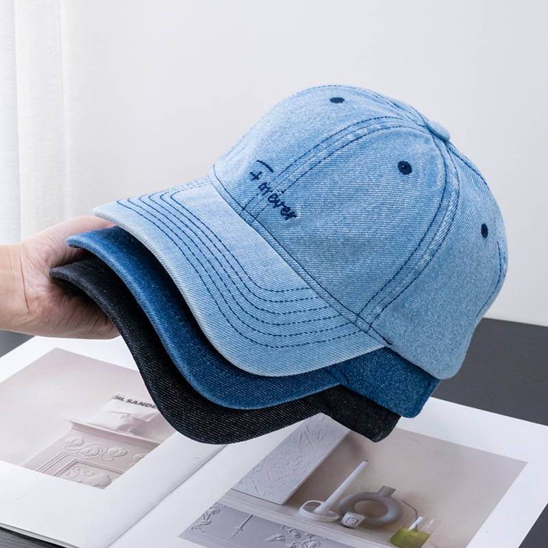 Spring, summer and autumn hat men's and women's Denim baseball cap fashion trendy outdoor leisure sports sun-proof peaked cap