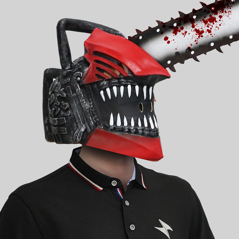 New Chainsaw Man Horror Movie Headgear Masquerade Cross-Border Live Broadcast Mask Halloween Party Prank Props