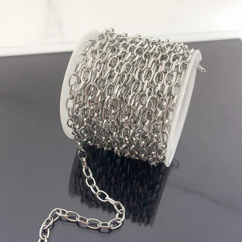 Stainless steel square chain oval cross chain jewelry chain DIY necklace bracelet bag chain handmade accessories material