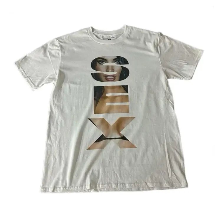 Prism Sex Letter Portrait Graffiti Design Loose Trendy American Casual Round Neck Short-Sleeved T-Shirt