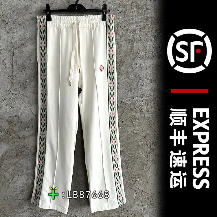 -Rms-Guigongzi Retro Men's Pants Wheat Leaves Florals Embroider Elegance Men's and Women's Webbing Casa Casual pants