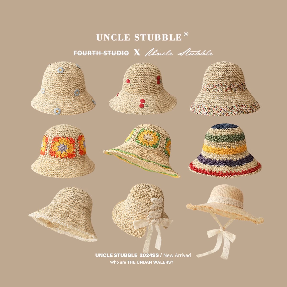 French Lace Lafite Straw Hat Girl's Spring and Summer Sunscreen Traveling Big Hat Brim Fisherman Hat Beach Seaside Sunshade Hat
