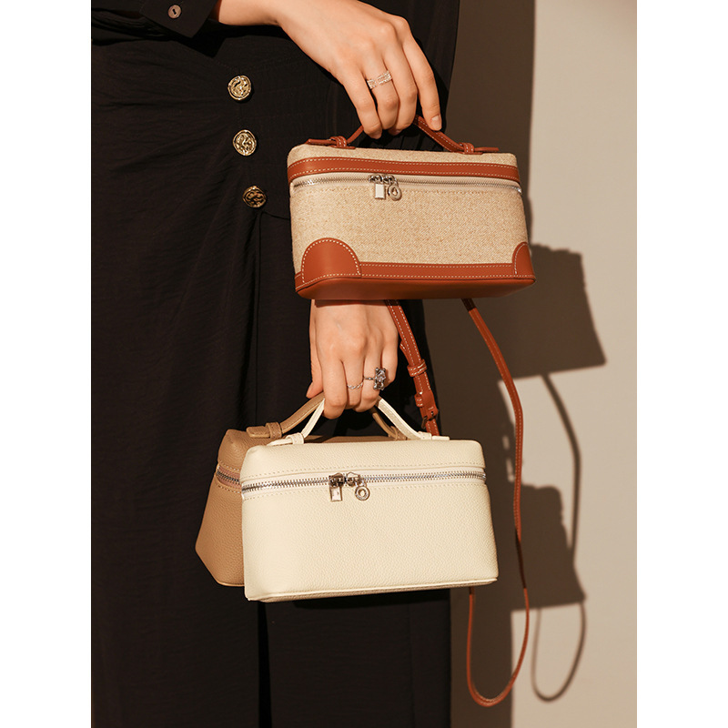 Loro*Lp Bag L19 Lunch Box Bag Piana Genuine Leather Women's Bag Shoulder Crossbody Handbag Cosmetic Bag Small Bag Women