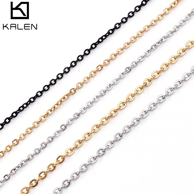 Cassia New Titanium Steel Necklace Pendant with Chain Welded Port Chain Cross Chain Clavicle Chain Factory Spot Wholesale