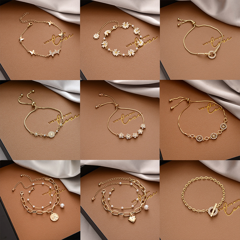 Korean Retro Pearl Bracelet for Women, Ins-Style High-End Niche Titanium Steel Bracelet, Couple's Bracelet, Hand Jewelry Wholesale