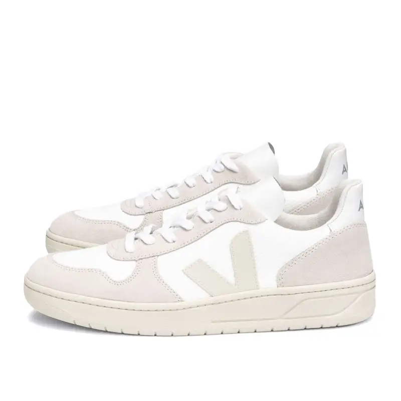 Veja V-10 Fashion Casual Sports Shoes Low-Top Sneakers Minimalist for Men and Women White Shoes Off-White Contrasting Colors