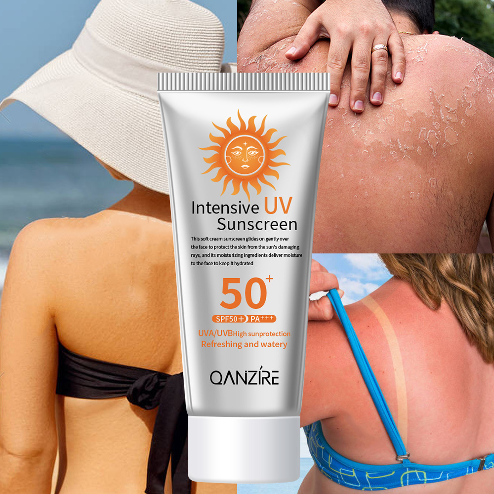 Cross-border full English sunscreen Sunscreen SPF50 high-power sunscreen cream anti-ultraviolet anti-sweat military training
