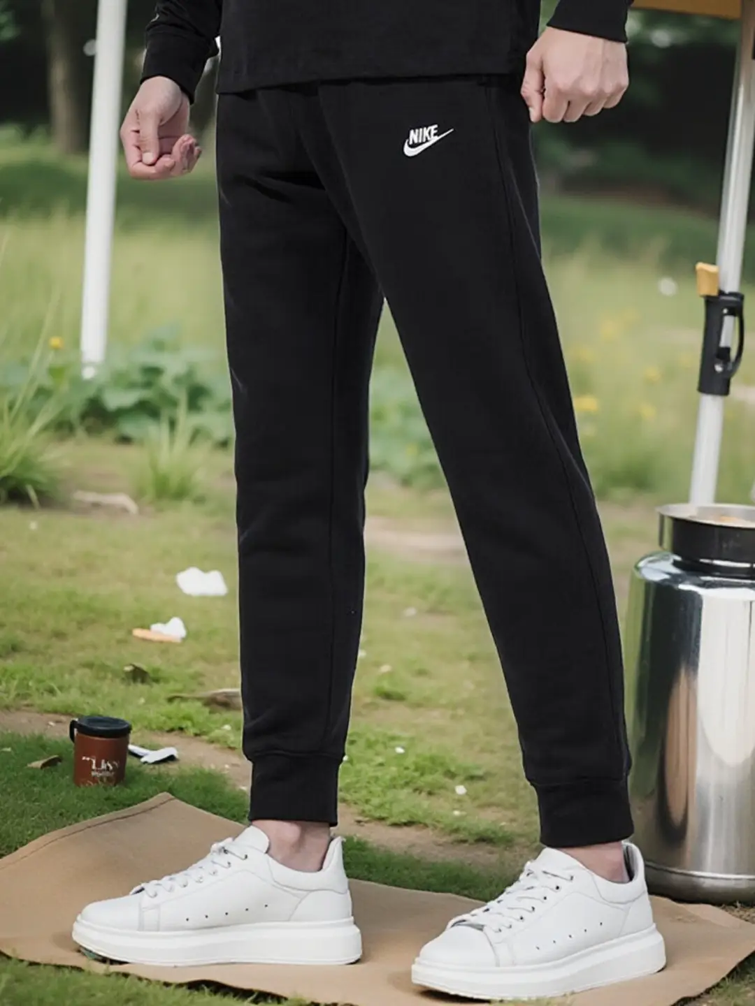 Nike Pants Men's Pants Heattech Outdoor Black Sports Pants Running Fleece-lined Skinny Jeans Casual Knitting pants Bv2672