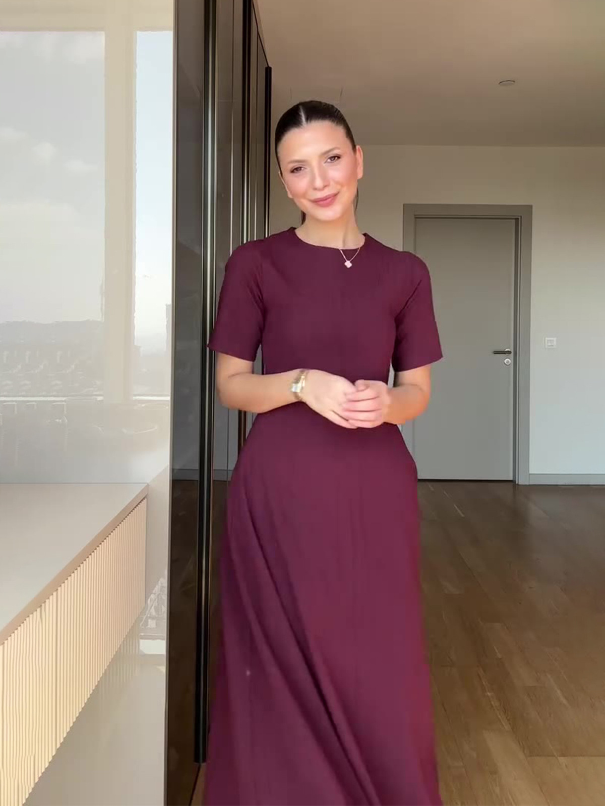 European and American Amazon Cross-Border 2025 Summer New Retro Elegant Short-Sleeved Long Skirt Casual and Comfortable Dress