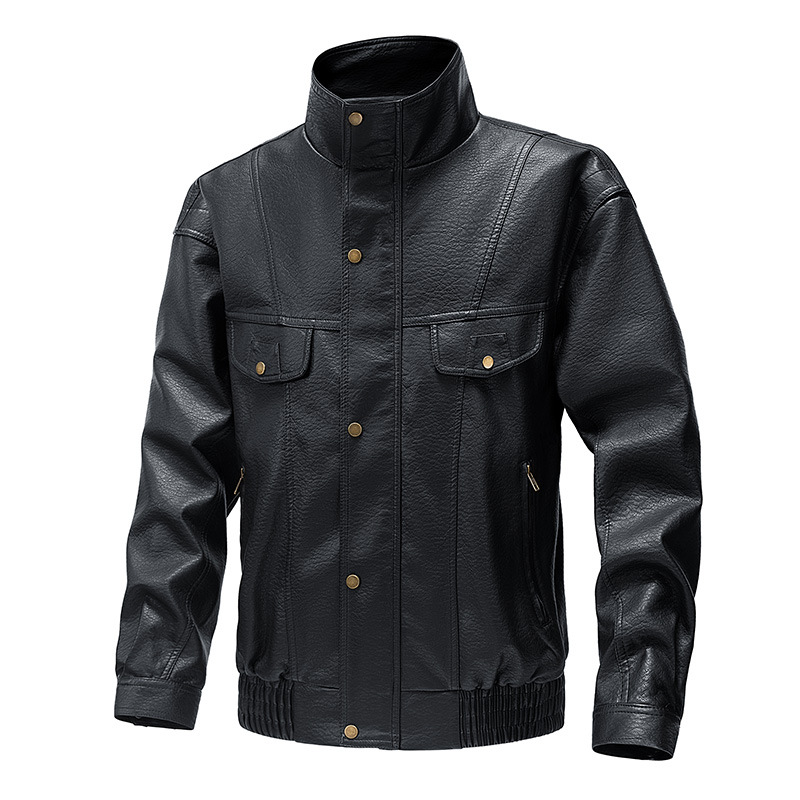 American Style Retro Leather Jacket Men's Spring and Autumn Street Aviator Biker Fashion Brand Jacket