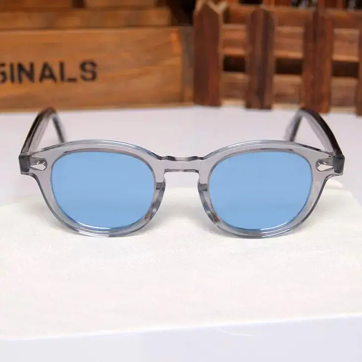 Moscot Lemtosh Blue Sunglasses for Men and Women Plate Round Frame Sun Myopia Full Frame Glasses Frame Trendy