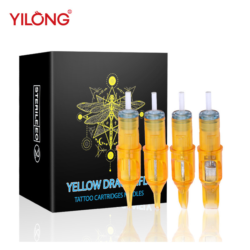 Yellow Dragonfly Disposable Tattoo Needles Integrated Needle Practice Needle Pen-Style Motor Machine Needle Tattoo Consumables Cross-Border Wholesale