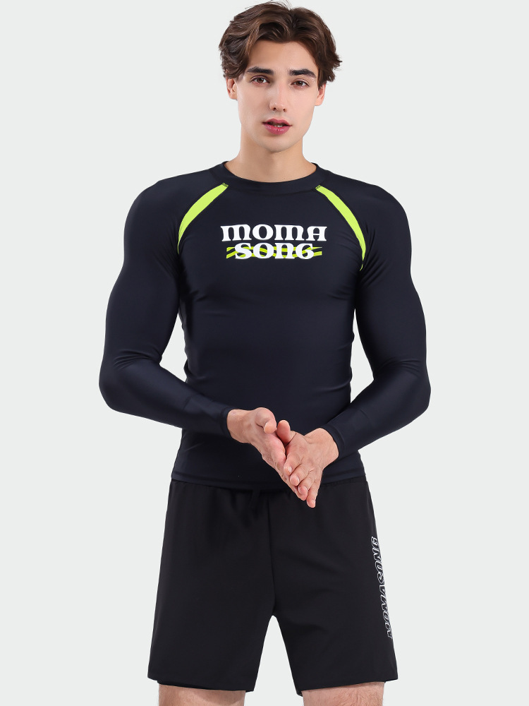 Momasong diving suit men's quick-drying sunscreen swimsuit long-sleeved top split shorts jellyfish suit surfing snorkeling